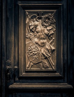 Historic inlays on the doors of the German Historical Museum, Berlin, Germany, Europe