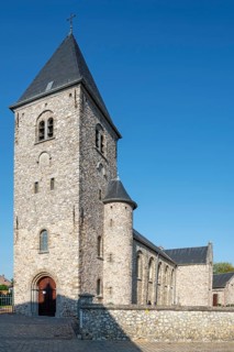 11th century Roman Sint-Pietersbandenkerk, St. Peter in Chains Church in the village Wintershoven