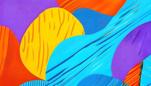 Vibrant patchwork of abstract shapes with pencil texture details, perfect for a variety of creative