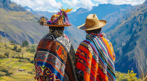 Indigenous peoples of Andes and South America in national clothes., AI generated