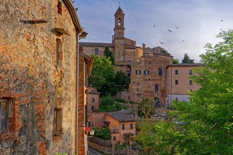 The historic centre of Montepulciano, UNESCO World Heritage Site. Montepulciano, Tuscany, Italy,