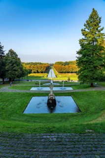 Historic baroque gardens in Kleve, from the 17th century, amphitheatre on the Springenberg, statue