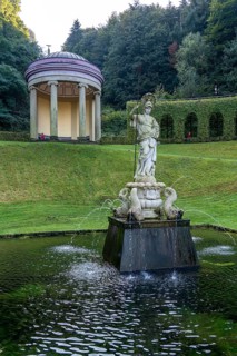 Historic baroque gardens in Kleve, from the 17th century, amphitheatre on the Springenberg, statue