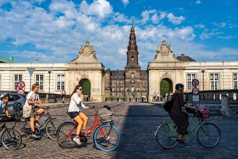 Christiansborg Palace, seat of the three heads of state of the Kingdom of Denmark. Copenhagen,
