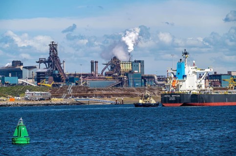 The Tata Steel steel and metallurgical plant in IJmuiden, Velsen, North Holland, Netherlands,