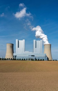 The RWE lignite-fired power plant Neurath, near Grevenbroich, Germany, largest German coal-fired