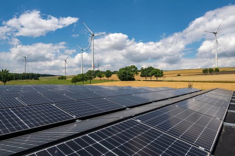 Wind farm near Lichtenau, Ostwestfalen-Lippe, a 100 kW solar power system was installed on the