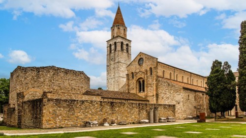 Basilica of Aquileia from the 11th century, largest floor mosaic of the Western Roman Empire,
