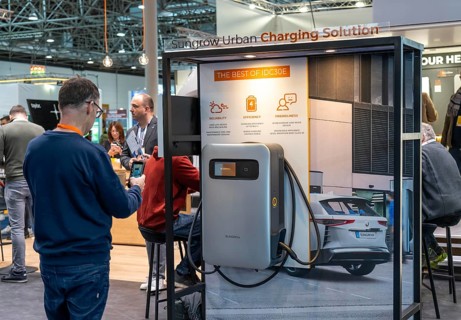 Charging station, wallbox technology at the Solar Solutions Düsseldorf trade fair, over 250