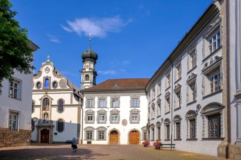Sacred Heart of Jesus Monastery with Jesuit Church, Stiftsplatz, Hall in Tyrol, Inntal, Tyrol,