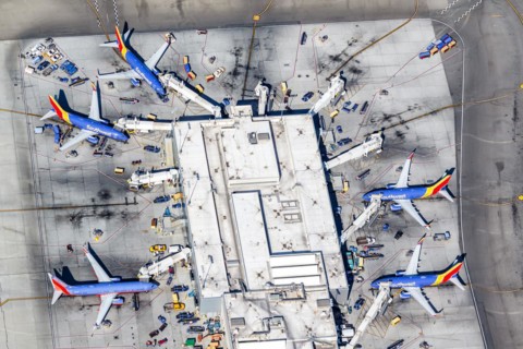 Boeing 737 aircraft of Southwest Airlines at Los Angeles Airport, USA, North America