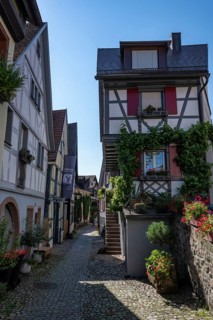 Altstadtgasse, Engelgasse, historic half-timbered buildings and sights in Gengenbach, Ortenaukreis,