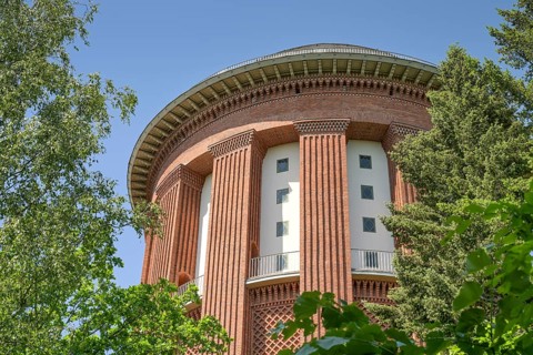 Water tower, cemetery, Bergstraße, Steglitz, Berlin, Germany, Europe