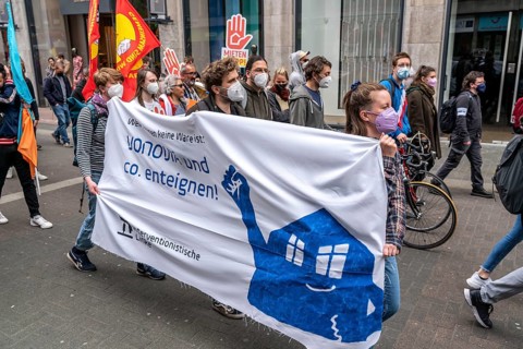 Demonstration against property companies such as Vonovia and others, against rent increases, for