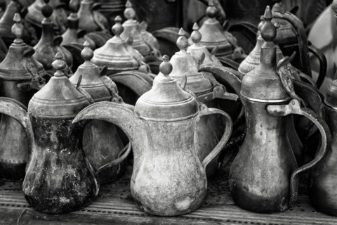 Traditional coffee pots, pot, coffee, mocha, Muslim, Islam, Arabic, old, Orient, oriental, travel,