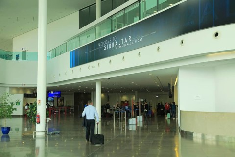 International airport terminal building interior, Gibraltar, southern Europe, Europe