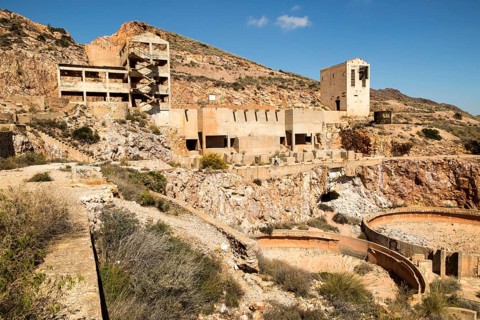 Old gold mine buildings, Rodalquilar, Cabo de Gata natural park, Almeria, Spain, Europe