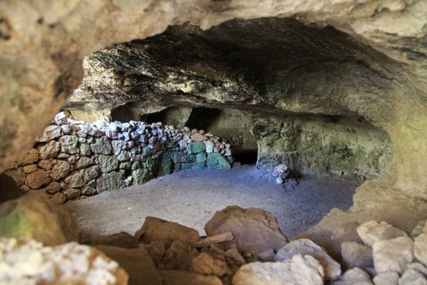 Medieval cave dwellings homes Ghar il-Kbir, Dingli, Malta, Europe