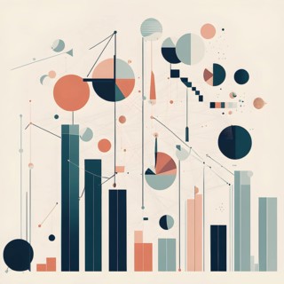 Abstract wallpaper illustration symbolizing finance and business, AI generated