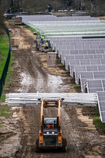 Construction of a solar park in Neukirchen-Vluyn, over 10, 000 solar modules will be installed on 4