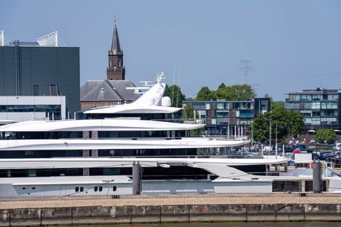 Oceanco shipyard in Alblasserdam, specialising in the construction of mega yachts, luxury yachts,