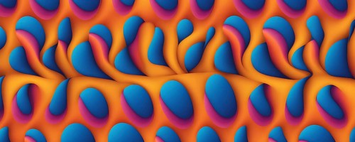 Seamless abstract pattern of vector fluid curved lines creating a dynamic ripple effect in vibrant