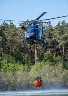 Forest fire in the German-Dutch border region near Niederkrüchten-Elmpt, in a nature reserve,
