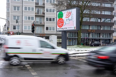 Warning day in North Rhine-Westphalia, the state-wide trial alert takes place on 09.03.23, in