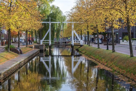 Bridges over the main canal, Papenburg, Emsland, Lower Saxony, Germany, Europe