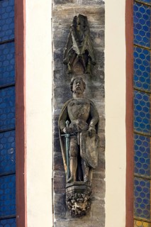 Statue of Emperor Charles IV at the Matienkirche, Sulzbach-Rosenberg, Upper Palatinate, Bavaria