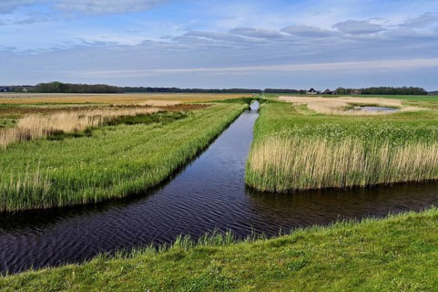 Man-made drainage canal, Texel, West Frisian Island, Province of North Holland, Holland Netherlands