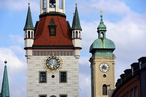 Europe, Germany, Bavaria, City of Munich, City Centre, Marienplatz, Old Town Hall, Town Hall Tower,