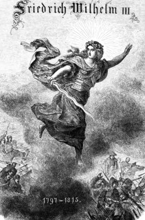 Cover picture, Frederick William III, 1797 to 1840 King of Prussia, war, battle, floating goddess