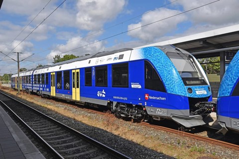 Europe, Germany, Lower Saxony, hydrogen train RB33 Cuxhaven, Bremerhaven, Bremervörde, Buxtehude,