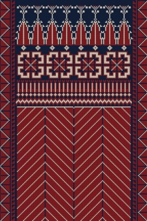 Traditional Palestinian Tatreez, seamless pattern vector template