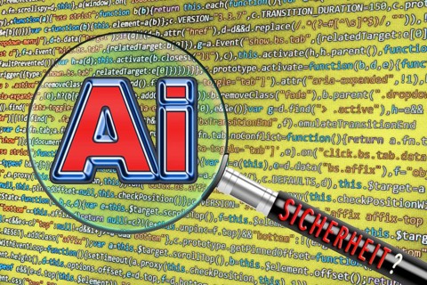 Symbolic image, AI Artificial Intelligence, cyber warfare, cyber security, cyber attacks worldwide,