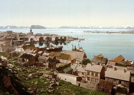 From St. Hanshaugen, Hammerfest, Norway, View from 1885, Historical, digitally restored