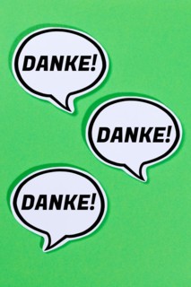 Thank you in speech bubbles communication business concept