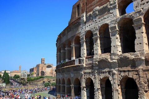 The Colosseum, Amphitheatrum Novum or Amphitheatrum Flavium, Colosseo, Anfiteatro Flavio,