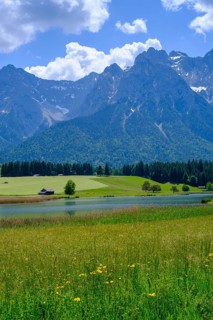 Schmalensee with Karwendel, near Mittenwald, Werdenfelser Land, Upper Bavaria, Bavaria, Germany,