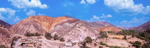 Argentina, Jujuy, Andes, Purmamarca Seven Colors Hill, Cerro Siete Colores in Quebrada Purmamarca,