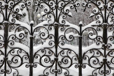 Forging in snow. Krasnodar. Russia