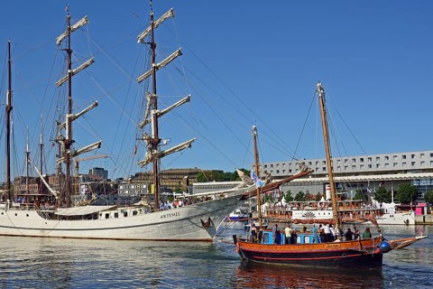 Europe, Germany, Schleswig-Holstein, Kiel, state capital, Baltic Sea, harbour, Hörn, windjammer
