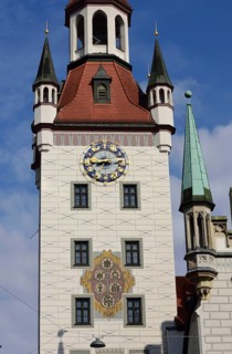 Europe, Germany, Bavaria, City of Munich, City Centre, Marienplatz, Old Town Hall, Tower and Clock
