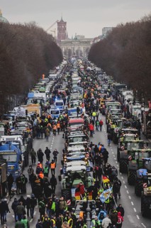 Road blockades, taken as part of the farmers' protests in Berlin, 15 January 2024. 10, 000