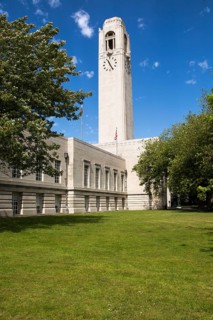 Tower of Brangwyn Hall, Guildhall, Swansea, West Glamorgan, South Wales, UK