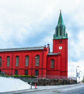 Red church, St Petri kirke, Stavanger, Norway, Europe