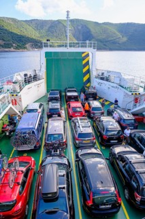 Ferry, near Valbiska, island of Krk, Kvarner Gulf Bay, Croatia, Europe