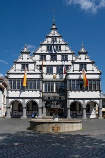 Town Hall on Rathausplatz, Weser Renaissance, Paderborn, Westphalia, North Rhine-Westphalia,
