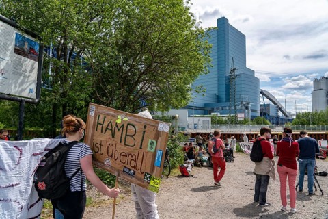 Protest against the Uniper coal-fired power plant Datteln 4, organised by the Endegelände group,